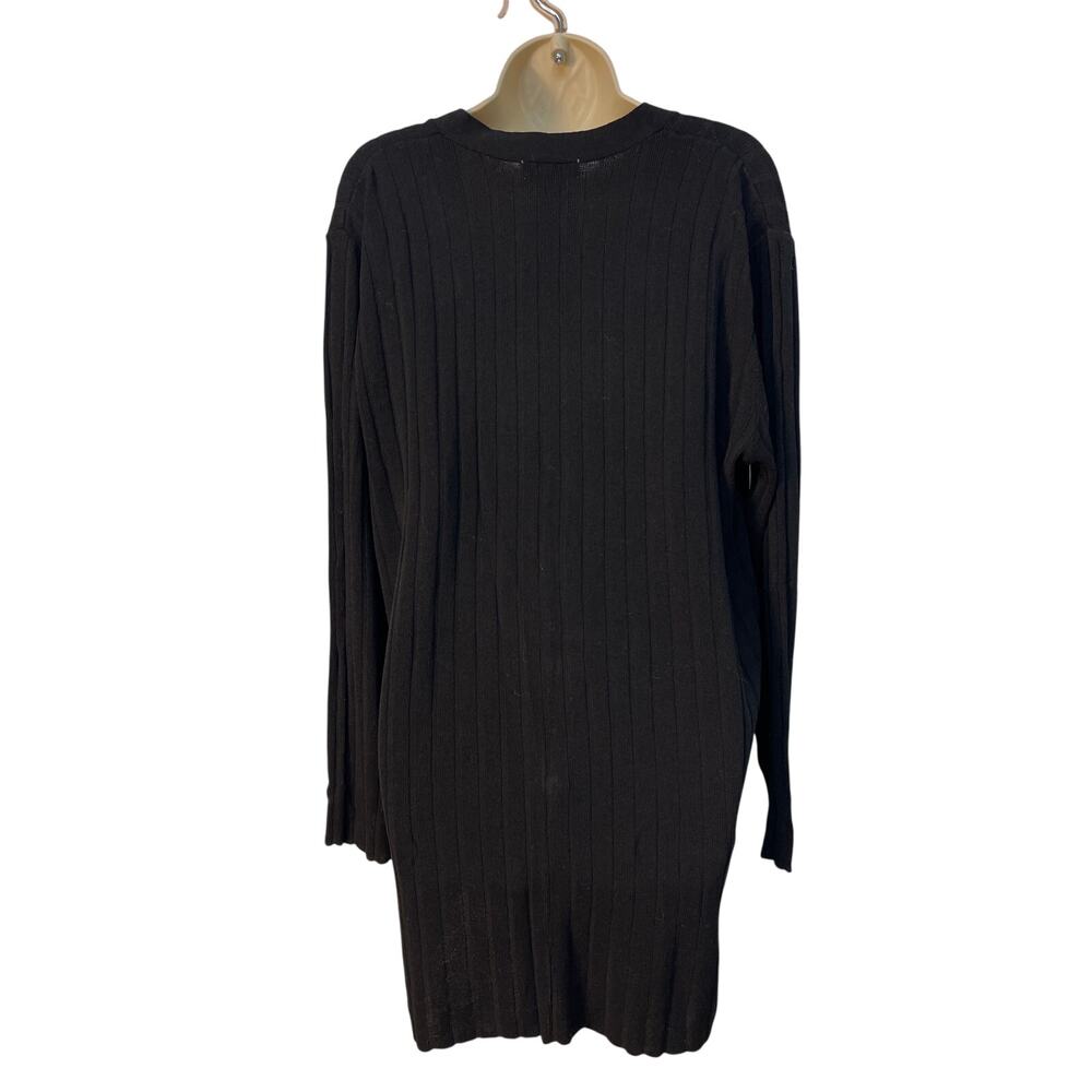 H&M Long Black Knit‎ Button Close Long Sleeve V Neck Cardigan Medium NWT - Picture 2 of 7